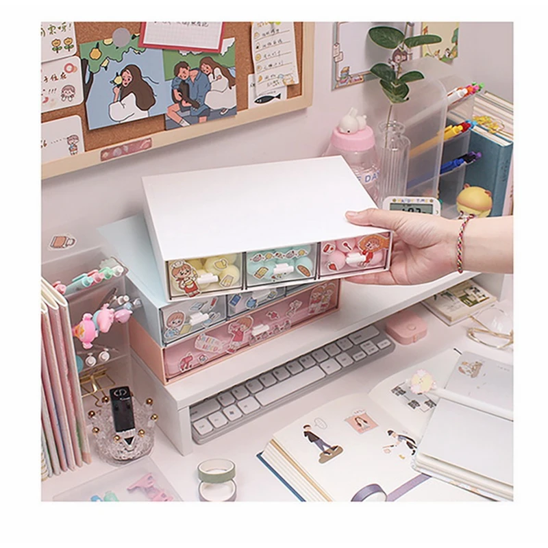 W&G Desktop Drawer Storage Box Organizer With Handle 3Layer Student Ins Stationery Home Office Rack Cosmetic Storage Box Set
W&G Desktop Drawer Storage Box Organizer With Handle 3Layer Student Ins Stationery Home Office Rack Cosmetic Storage Box Set