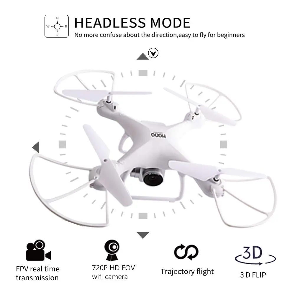 RC Drone Camera 720P HD Helicopter with Adjustable Wide-Angle Aerial Photograph Headless Mode 2.4Ghz 4 Ch 6 Axis Remote Control
RC Drone Camera 720P HD Helicopter with Adjustable Wide-Angle Aerial Photograph Headless Mode 2.4Ghz 4 Ch 6 Axis Remote Control
