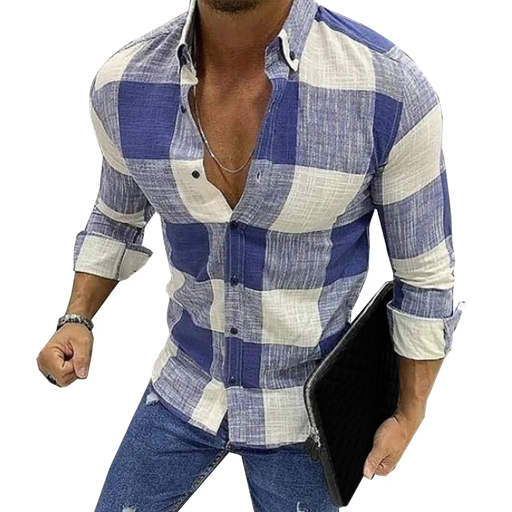 Men Casual Long Sleeve Button Down Plaid Shirt Slim Fit Muscle Dress Shirts Tops 2021 Men's Fashion Vintage
Men Casual Long Sleeve Button Down Plaid Shirt Slim Fit Muscle Dress Shirts Tops 2021 Men's Fashion Vintage