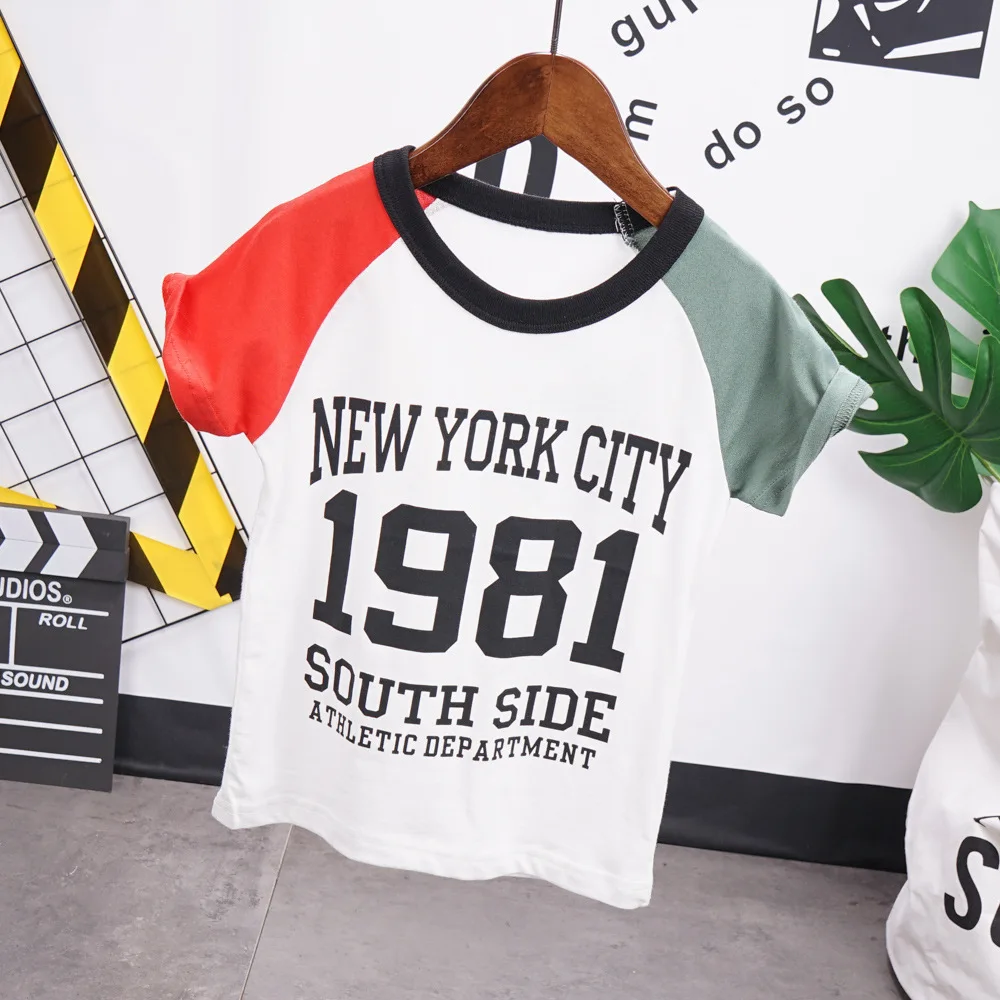 Boys Girls Short Sleeves T-Shirts Children's Tshirt Sports spliced t-shirts Baby Girl Tops Kids Tees Kids Clothes 2-7T
Boys Girls Short Sleeves T-Shirts Children's Tshirt Sports spliced t-shirts Baby Girl Tops Kids Tees Kids Clothes 2-7T