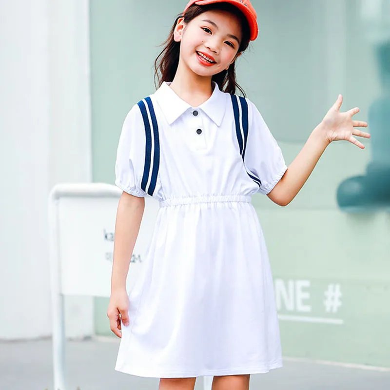 White Blue Dresses Summer Teenage Girl Clothes 2021 New Short Sleeve Dresses For Girls Turn Down Collar Kids Dress Casual Tops
White Blue Dresses Summer Teenage Girl Clothes 2021 New Short Sleeve Dresses For Girls Turn Down Collar Kids Dress Casual Tops