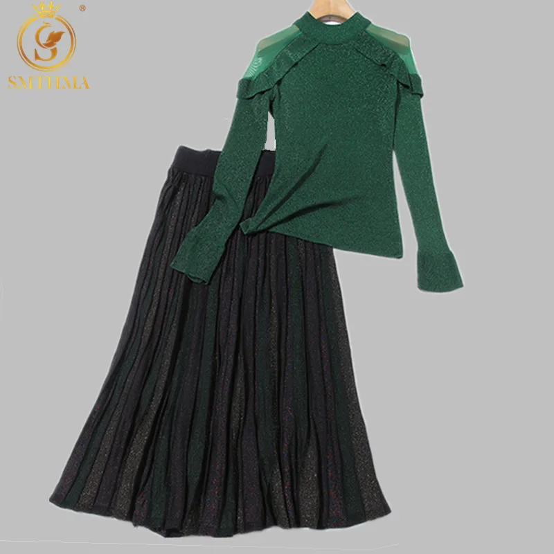 2021 New Spring 2 Pieces Skirt Suits Women Mesh Patchwork Bright Silk Sweater +High Waist Vintage Office Work Pleated Skirt Suit
2021 New Spring 2 Pieces Skirt Suits Women Mesh Patchwork Bright Silk Sweater +High Waist Vintage Office Work Pleated Skirt Suit