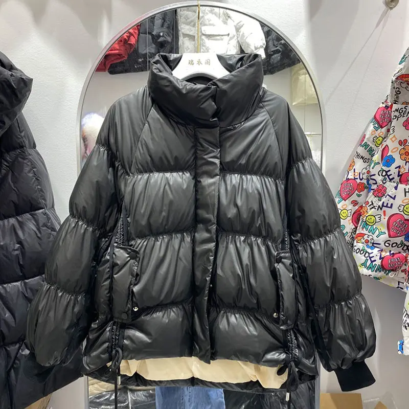 2021 Winter Women Down Jacket White Duck Down Shiny Face Female Long Hooded Thicken Keep Warm Collar Lantern Sleeves Ladies Coat
2021 Winter Women Down Jacket White Duck Down Shiny Face Female Long Hooded Thicken Keep Warm Collar Lantern Sleeves Ladies Coat