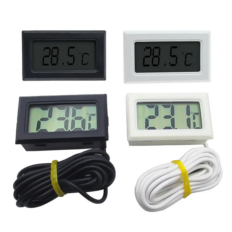 1 LCD Digital Thermometer Waterproof Freezer Aquarium Humidity Meters 2 Seconds 1/2/3/5m Weather Station | Инструменты
