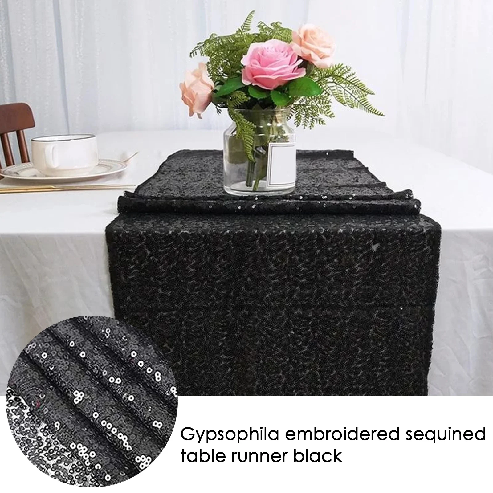 Fuwatacchi 1pc Black Rose Gold Sequin Table Runner For Party Table Cloth Weddings Decoration Table Runners For Home Decoration
Fuwatacchi 1pc Black Rose Gold Sequin Table Runner For Party Table Cloth Weddings Decoration Table Runners For Home Decoration