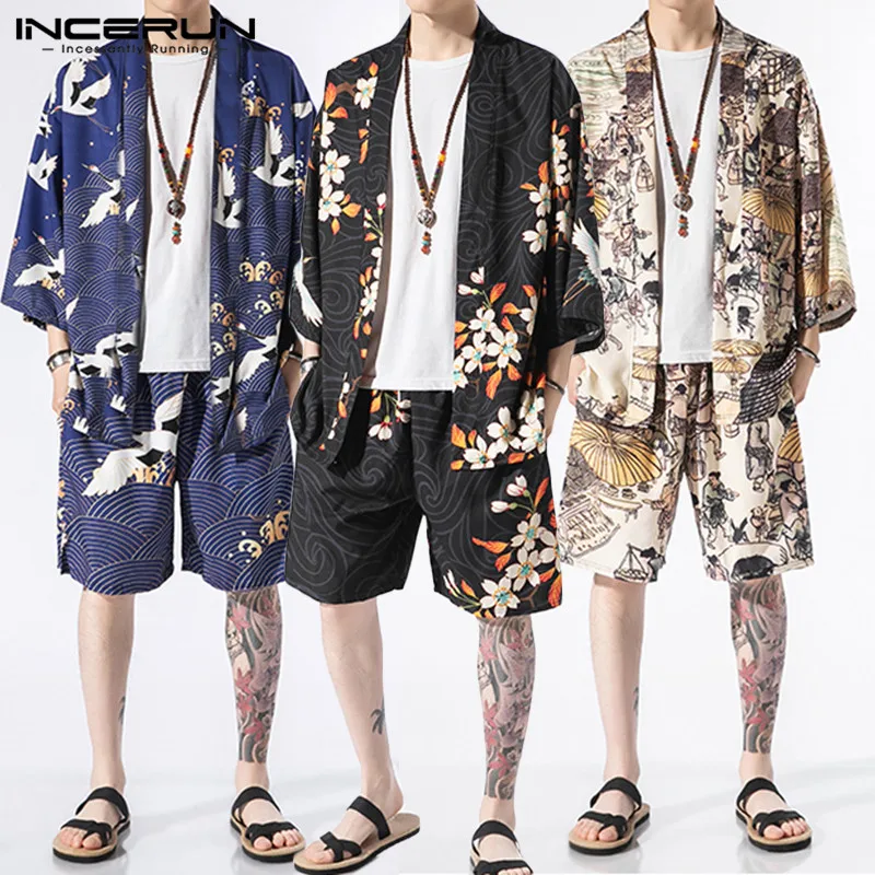 Комплект одежды INCERUN 5XL мужской с винтажным принтом, свободная рубашка с рукавом 3/4, повседневные шорты, уличная одежда в китайском стиле для ...
Комплект одежды INCERUN 5XL мужской с винтажным принтом, свободная рубашка с рукавом 3/4, повседневные шорты, уличная одежда в китайском стиле для ...