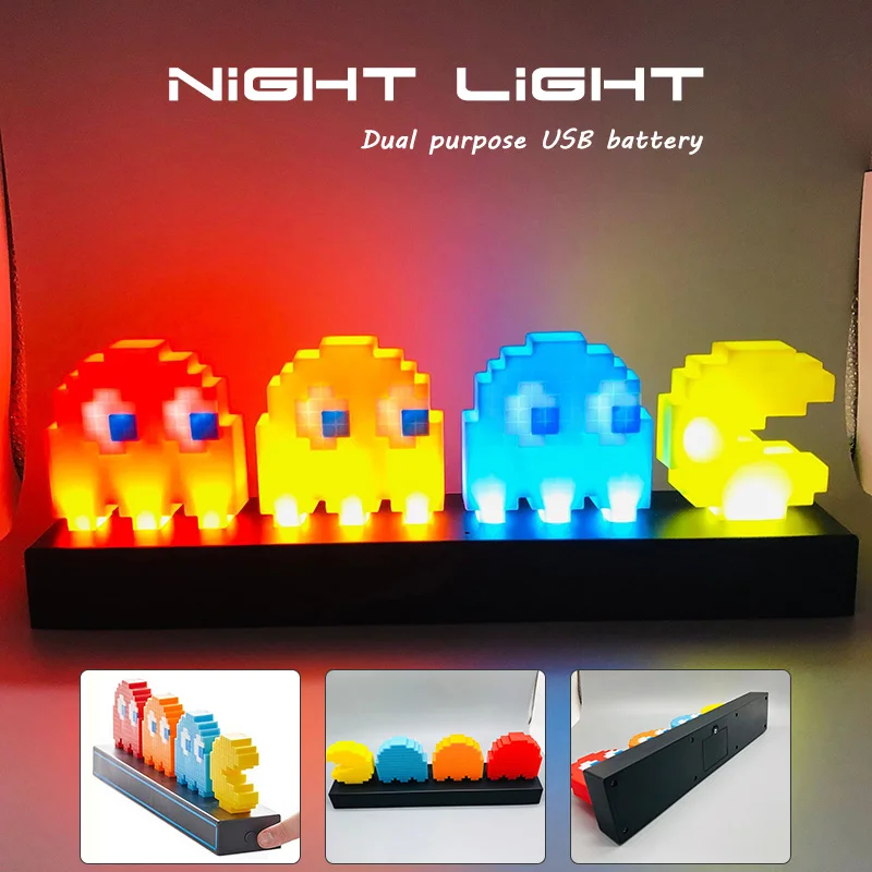 Pixel Pac-Man Light Decor Sound Control Music Rhythm Color Changing Table Lamp USB/Battery Powered Night Light Gift
Pixel Pac-Man Light Decor Sound Control Music Rhythm Color Changing Table Lamp USB/Battery Powered Night Light Gift