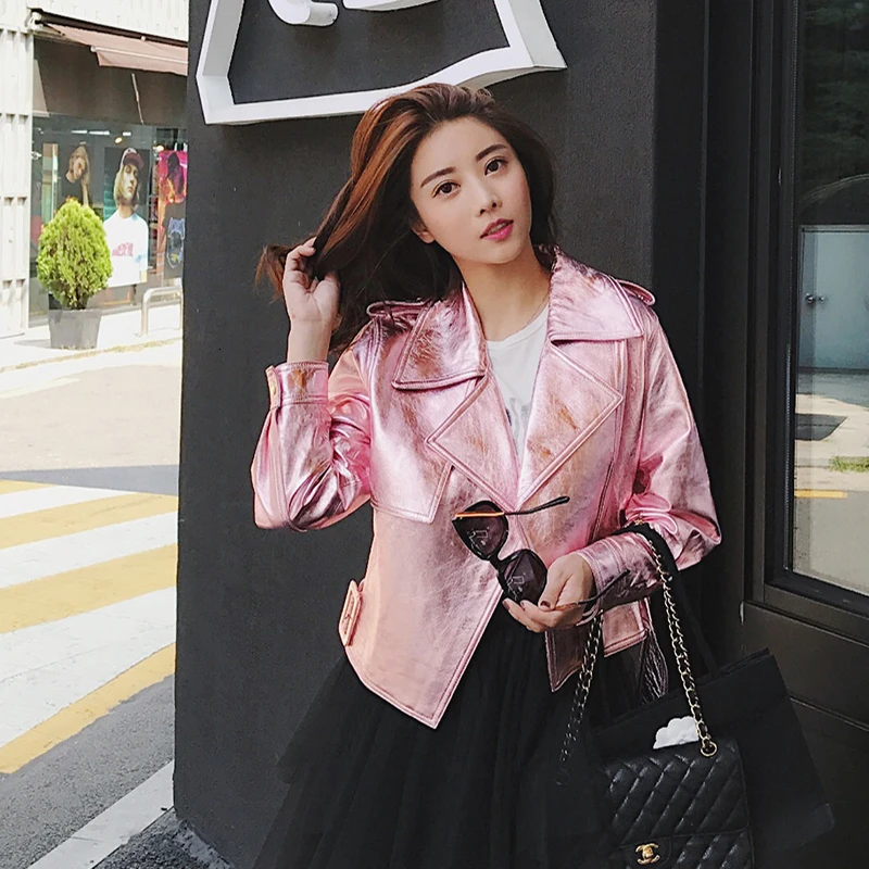 Leather Jacket Women Spring Autumn Sheepskin Genuine Leather Jacket Korean Pink Jackets Streetwear Chaqueta Mujer QBL-10 YY634
Leather Jacket Women Spring Autumn Sheepskin Genuine Leather Jacket Korean Pink Jackets Streetwear Chaqueta Mujer QBL-10 YY634