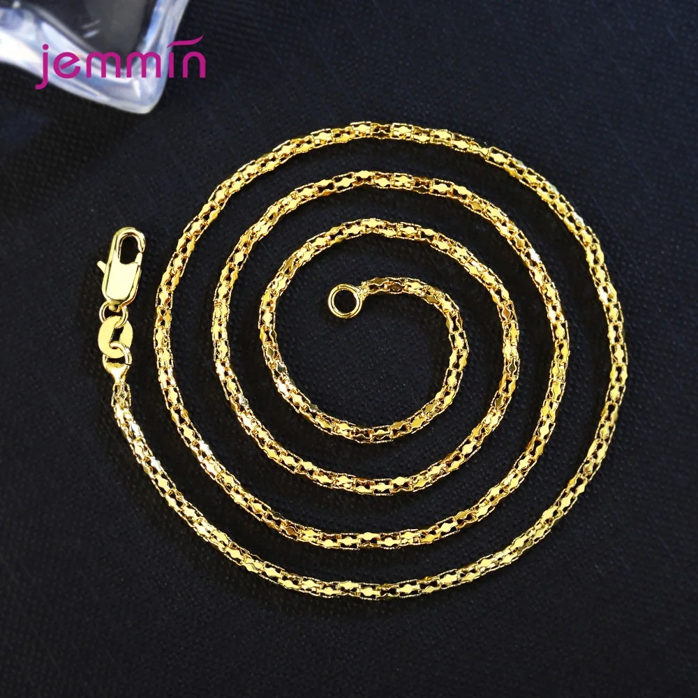 

2mm Width 16"/18"/20"/22"/24" Chains Men's Fashion Jewelry 18K Gold Quality Hollow Out Necklace Wholesale Cheap Clavicle Chain