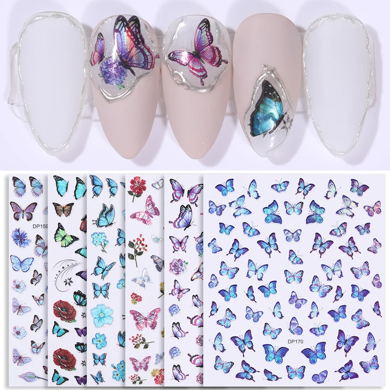 3D Back Glue Nail Decals Blue Purple Rainbow Color Nail Stickers Holographics Butterfly Decals Hollow Out Transfer Nail Decals 
3D Back Glue Nail Decals Blue Purple Rainbow Color Nail Stickers Holographics Butterfly Decals Hollow Out Transfer Nail Decals