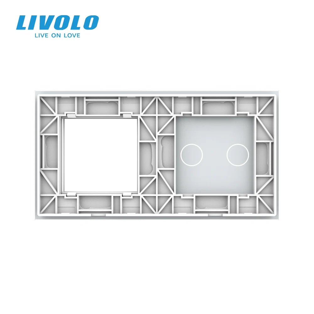 Livolo роскошное белое жемчужное Хрустальное стекло 151 мм * 80 стандарт ЕС 2 комплекта