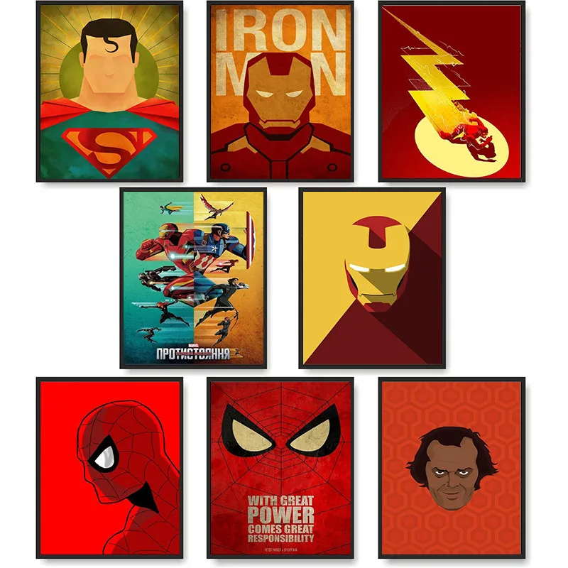 Superheroes Vintage Poster Set Minimalist Marvel Captain America Iron Man Thor Hulk Canvas Wall Poster and Print Anime Decor
Superheroes Vintage Poster Set Minimalist Marvel Captain America Iron Man Thor Hulk Canvas Wall Poster and Print Anime Decor