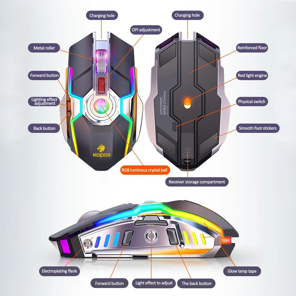 Wirless Gaming Mouse Gaming Wireless Charging Mouse Rechargeable RGB Colorful Gaming Mouse For Computer Notebook Desktop Mouse
Wirless Gaming Mouse Gaming Wireless Charging Mouse Rechargeable RGB Colorful Gaming Mouse For Computer Notebook Desktop Mouse