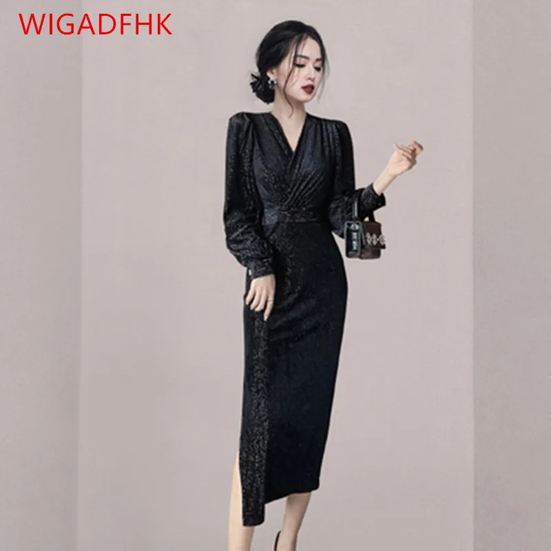 Элегантное темпераментное Черное вечернее платье 2021 осеннее корейское модное повседневное облегающее Привлекательное платье с перекрест...
Элегантное темпераментное Черное вечернее платье 2021 осеннее корейское модное повседневное облегающее Привлекательное платье с перекрест...