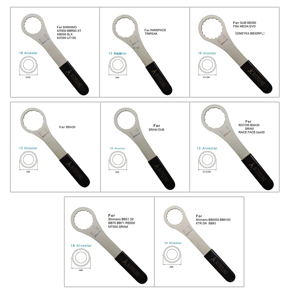 Bicycle Bottom Bracket Wrench Disc Removal Tool 39-50mm 12/16/24 Tooth Slot Installation BB Wrench MTB Road Bicycle Repair
Bicycle Bottom Bracket Wrench Disc Removal Tool 39-50mm 12/16/24 Tooth Slot Installation BB Wrench MTB Road Bicycle Repair