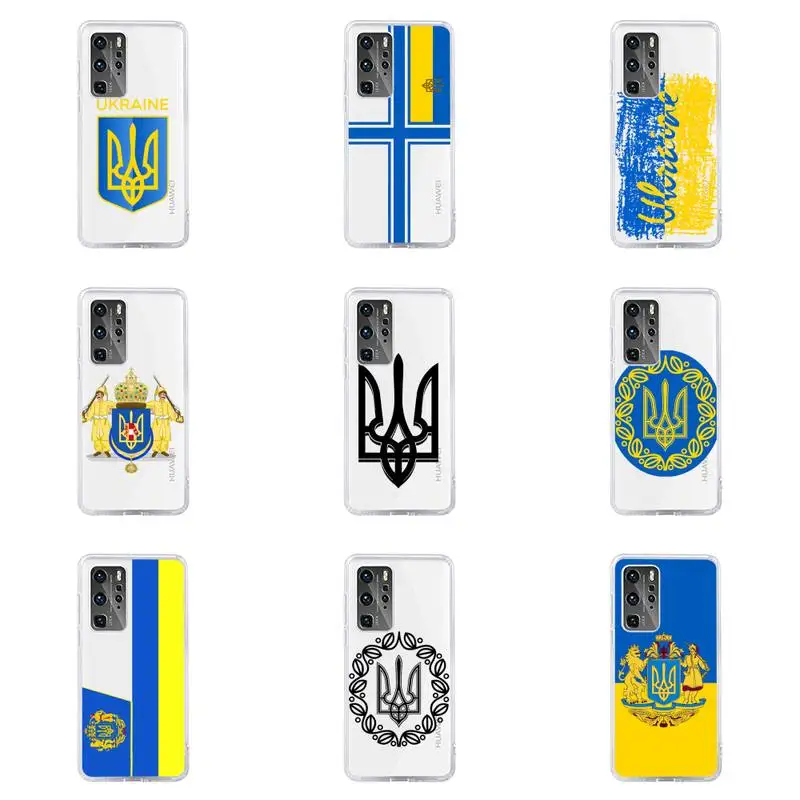 

Ukraine Phone Case For Huawei P40 P30 P20 Mate Honor 10i 30 20 i 10 40 8x 9x Pro Lite Transparent Cover