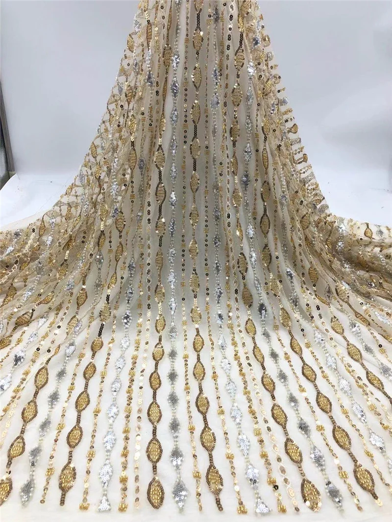 African French Tulle Sequins Lace Fabric 2020 High Quality Lace Material Nigerian Lace Fabrics For Garment Sewing NI4387-1 
African French Tulle Sequins Lace Fabric 2020 High Quality Lace Material Nigerian Lace Fabrics For Garment Sewing NI4387-1