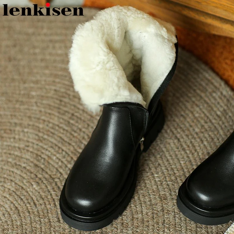 Lenkisen лаконичные зимние сапоги из натуральной кожи с шерстью с круглым носком водонепроницаемые на среднем каблуке зимняя теплая Повседнев...
Lenkisen лаконичные зимние сапоги из натуральной кожи с шерстью с круглым носком водонепроницаемые на среднем каблуке зимняя теплая Повседнев...