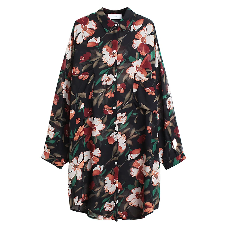 SuperAen 2021 Double Pocket Flower Printing Sunscreen Shirt Blouse Cardigan Women Summer Loose Mid-length Chiffon Woman Shirts
SuperAen 2021 Double Pocket Flower Printing Sunscreen Shirt Blouse Cardigan Women Summer Loose Mid-length Chiffon Woman Shirts