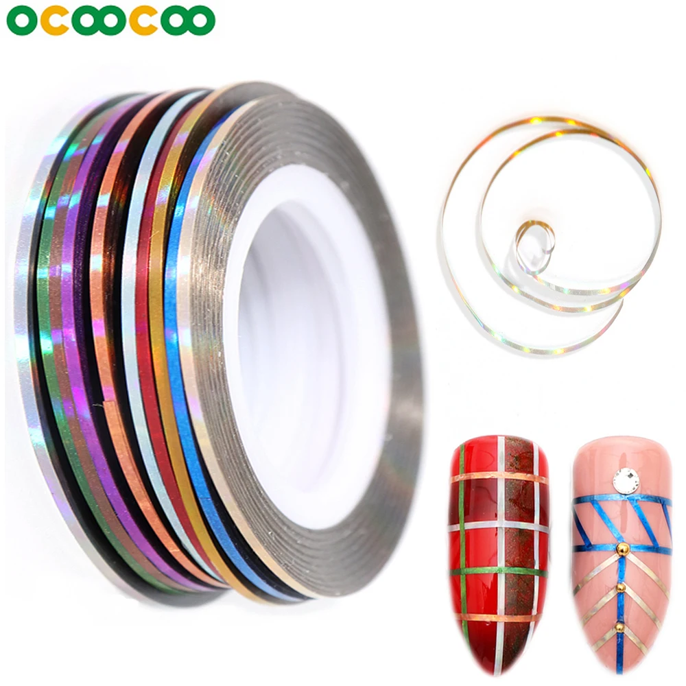 10 Rolls Colorful 3D Nail Sticker Line Tape Adhesive Glue Sticker Foil on Nails Manicure Design Decoration Strip Liner Set 
10 Rolls Colorful 3D Nail Sticker Line Tape Adhesive Glue Sticker Foil on Nails Manicure Design Decoration Strip Liner Set