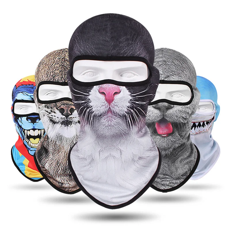 Балаклава с 3d изображением кошек и собак мотоциклетная шапка для мотокросса