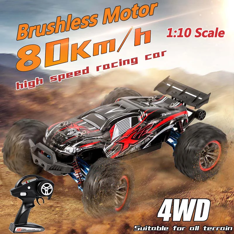 

Professional 80KM/H Alloy Frame RC Brushless Car 4WD Buggy High Speed Independent Suspension 200M Brake 1:10 RC Cars For Adults