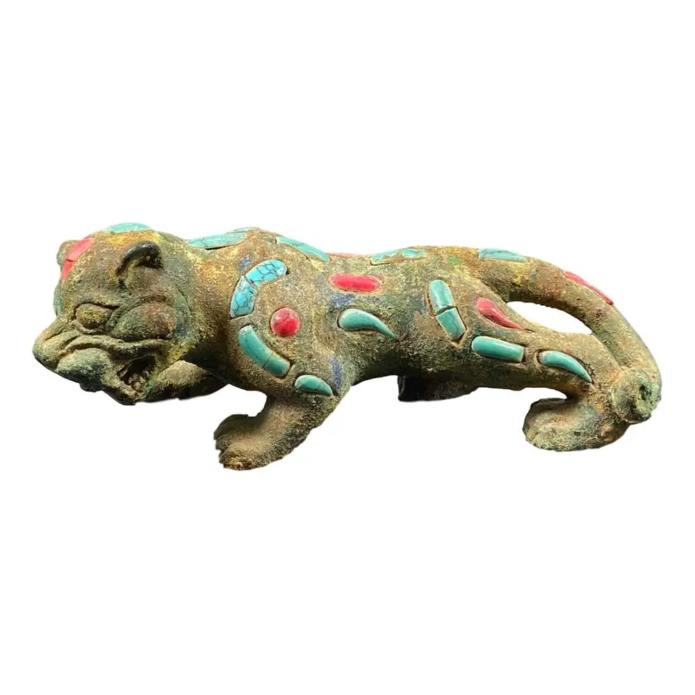 LaoJunLu Bronze Inlaid Turquoise Tiger Imitation antique bronze masterpiece collection of solitary Chinese traditional style
LaoJunLu Bronze Inlaid Turquoise Tiger Imitation antique bronze masterpiece collection of solitary Chinese traditional style