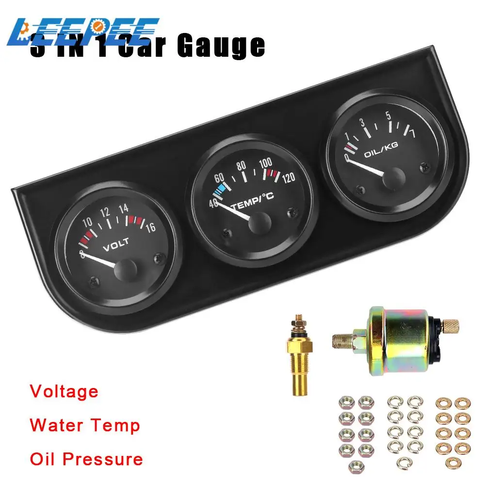 Universal 12V Triple Dashboard Oil Pressure Gauge with Sensor Oil Temp Water Temp Volt meter 2" 52mm 3 in 1 Car Meter
Universal 12V Triple Dashboard Oil Pressure Gauge with Sensor Oil Temp Water Temp Volt meter 2" 52mm 3 in 1 Car Meter
