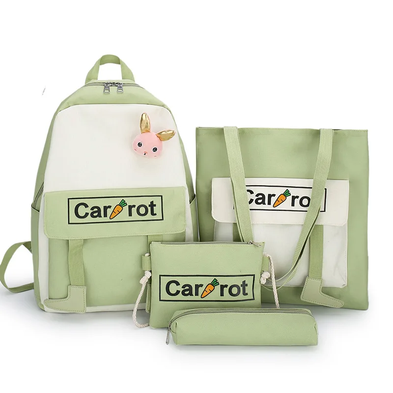 

Набор из 4 предметов Axzspdy для женщин, Милые простые вместительные рюкзаки для учеников Старшей школы, детские портфели для начальной школы