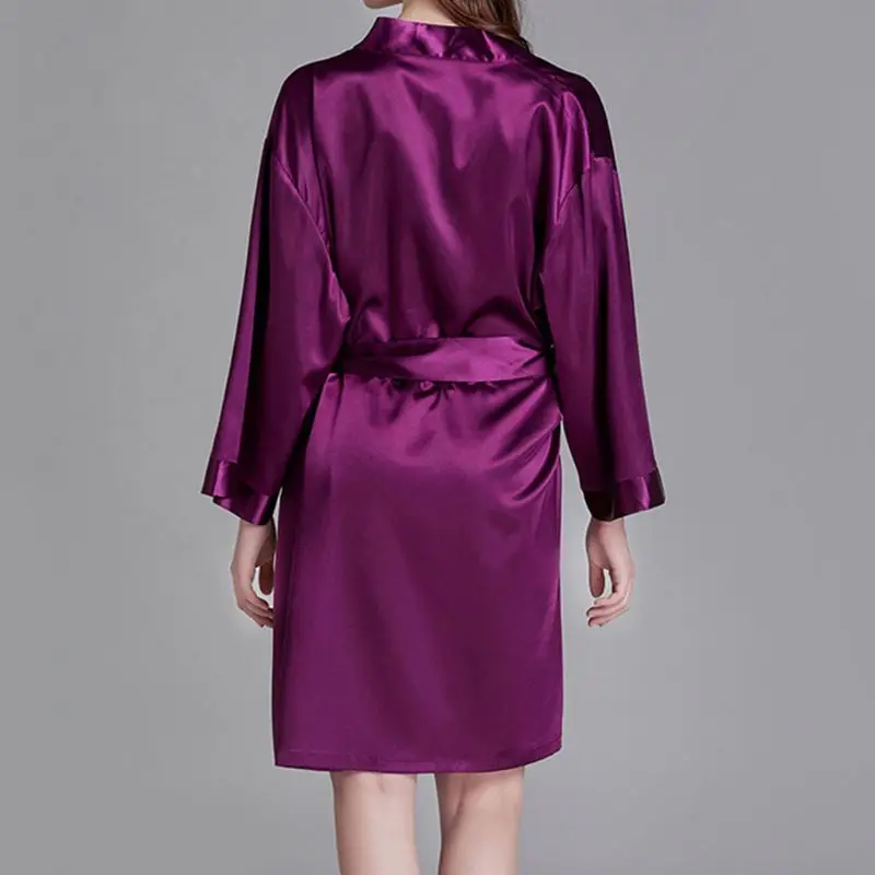 Womens Imitation Silk Short Kimono Robe Dressing Gown Open Front Solid Color Loose Bridesmaid Bathrobe Belted Sleepwear
Womens Imitation Silk Short Kimono Robe Dressing Gown Open Front Solid Color Loose Bridesmaid Bathrobe Belted Sleepwear