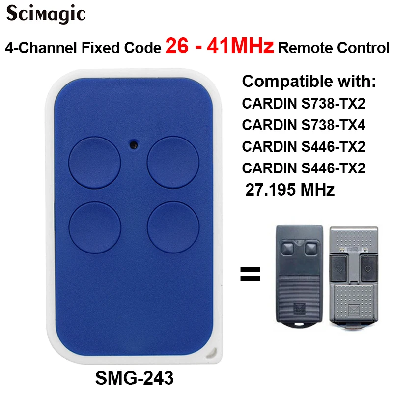 CARDIN S738-TX2 Cloning Remote Control Replacement Fob 27.195 MHz garage gate remote control
CARDIN S738-TX2 Cloning Remote Control Replacement Fob 27.195 MHz garage gate remote control