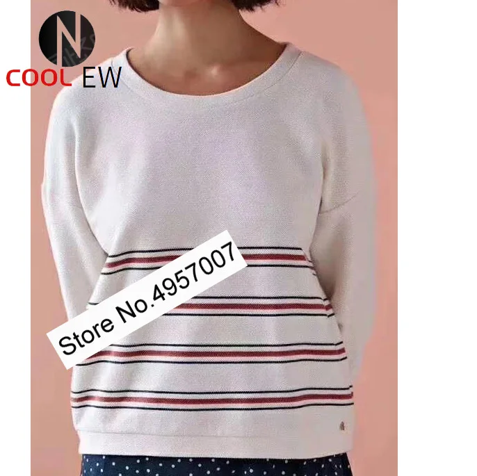 Ladies Cotton Blend Contrast Striped Long Sleeve Knitting O Neckline Pullover Top
Ladies Cotton Blend Contrast Striped Long Sleeve Knitting O Neckline Pullover Top