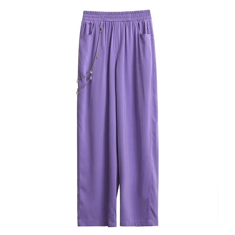 Summer 2020 new purple wide leg pants for female students Korean high waist and thin drooping casual pants
Summer 2020 new purple wide leg pants for female students Korean high waist and thin drooping casual pants
