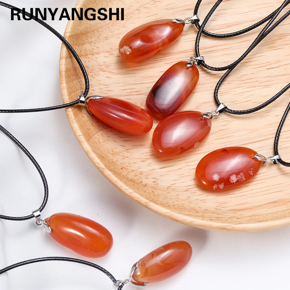 1pc Beautiful Natural Crystal Carnelian Pendant Reiki Red Agate Leather Rope Necklace DIY Jewelry Amulet Gift For Women
1pc Beautiful Natural Crystal Carnelian Pendant Reiki Red Agate Leather Rope Necklace DIY Jewelry Amulet Gift For Women
