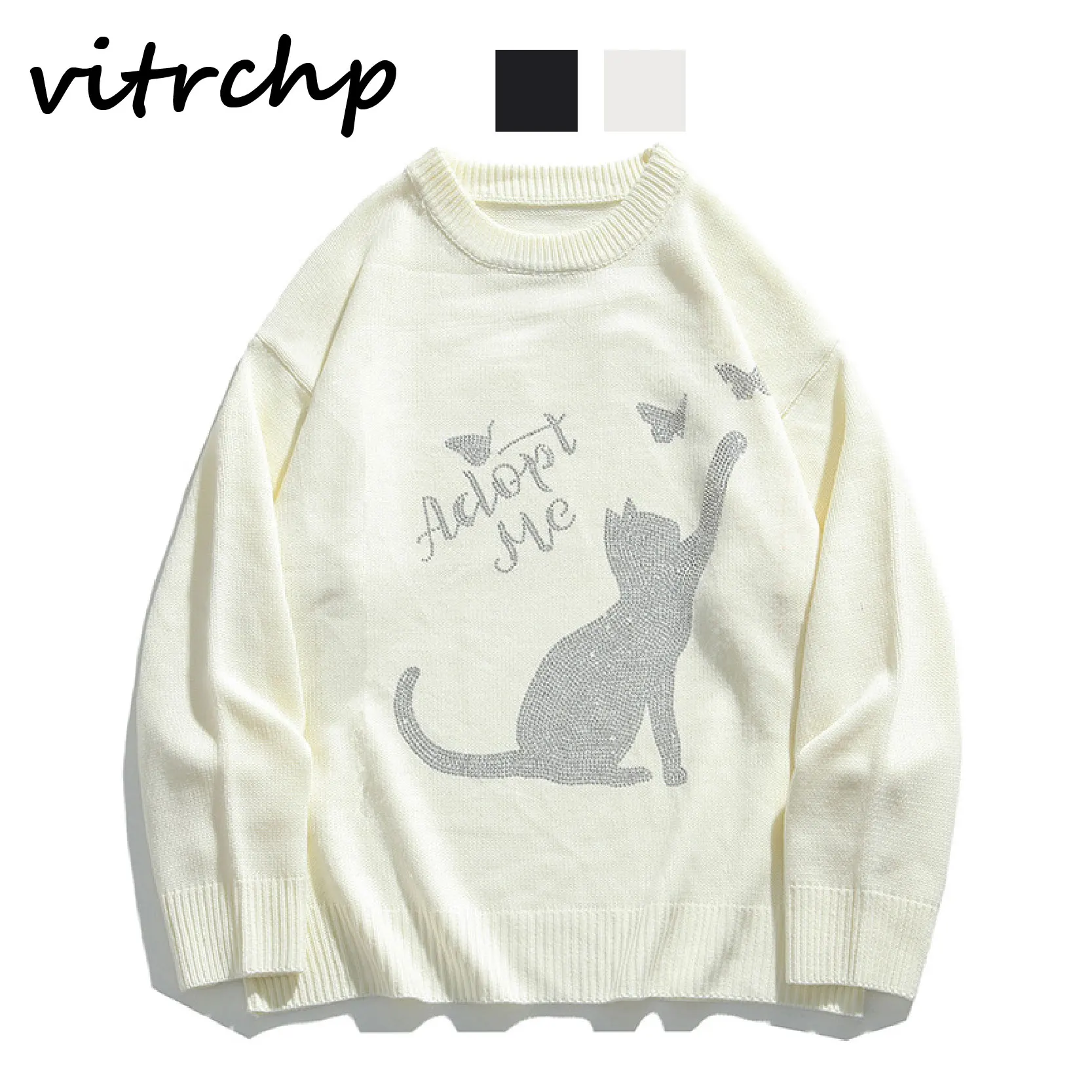 VITRCHP 2021 Men's Sweater Fashion Cartoon Couple Knit Sweater Round Neck Autumn and Winter New Long-Sleeved Casual Brand Top
VITRCHP 2021 Men's Sweater Fashion Cartoon Couple Knit Sweater Round Neck Autumn and Winter New Long-Sleeved Casual Brand Top