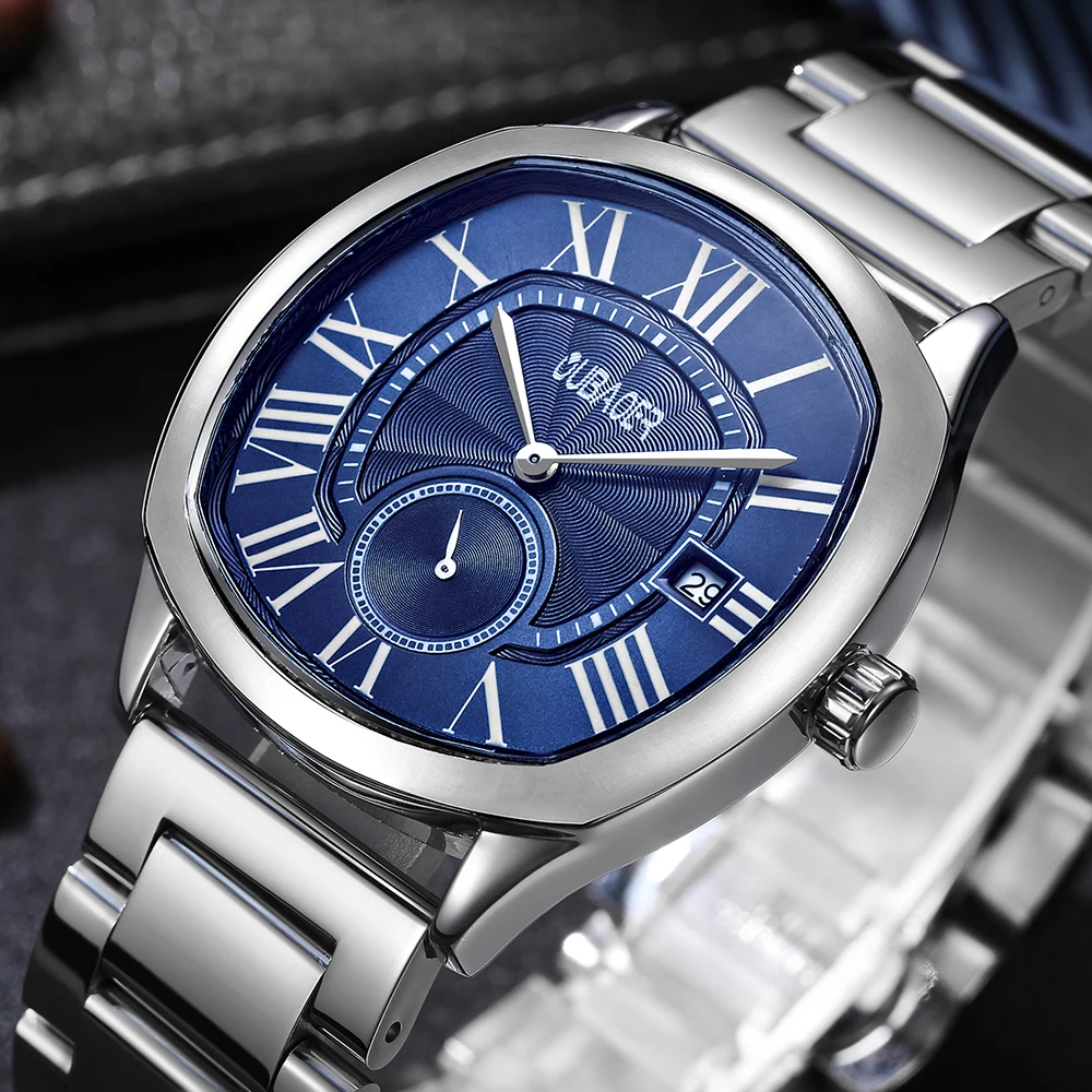 

2022 Mens Watches Male Quartz Watch OUBAOER Stainless Steel Business Wristwatches Roman Numerals Casual Fashion Gifts For Mans