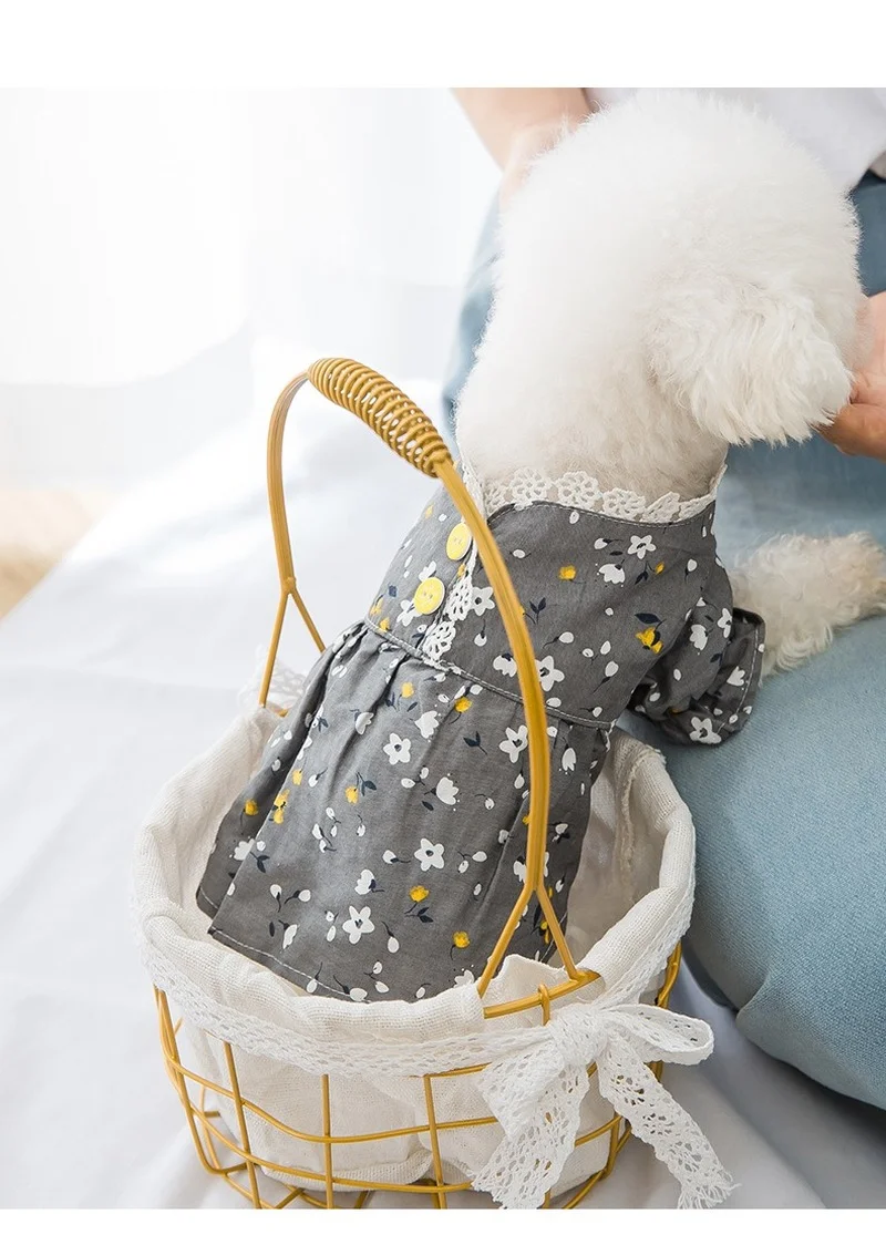 Pet Spring and Summer New Clothes Small Fresh Lovely Floral Bubble Sleeve Teddy Little Dog Cat Pet Breathable Comfortable Skirt 
Pet Spring and Summer New Clothes Small Fresh Lovely Floral Bubble Sleeve Teddy Little Dog Cat Pet Breathable Comfortable Skirt