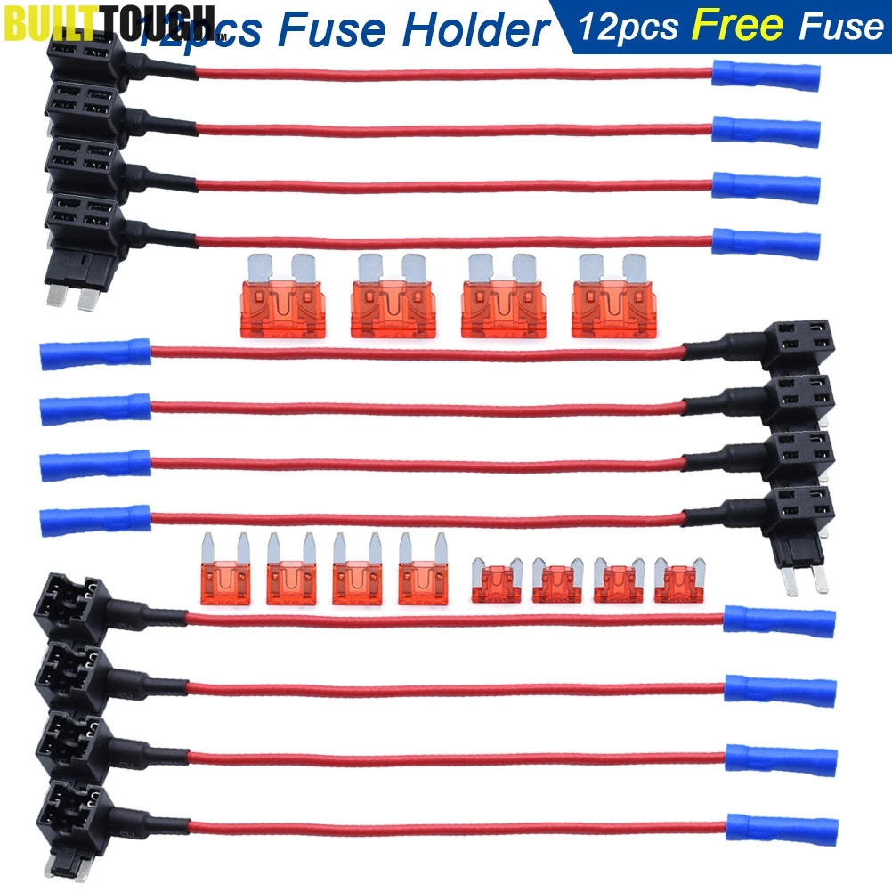 12pcs 12V Car Blade Fuse Holder Add A Circuit TAP Adapter Micro Mini Standard ATM APM Auto Fuses 10 AMP Truck Van SUV Fuse Wire
12pcs 12V Car Blade Fuse Holder Add A Circuit TAP Adapter Micro Mini Standard ATM APM Auto Fuses 10 AMP Truck Van SUV Fuse Wire