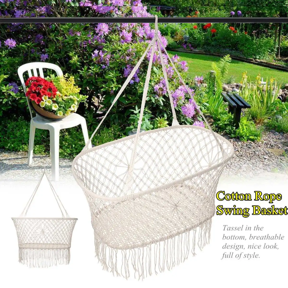 Cotton Rope Tassel Hammock Chair Swing Hammock Children Rocking Sleep Bed Indoor Outdoor Hanging Sest Child Swing Seat
Cotton Rope Tassel Hammock Chair Swing Hammock Children Rocking Sleep Bed Indoor Outdoor Hanging Sest Child Swing Seat