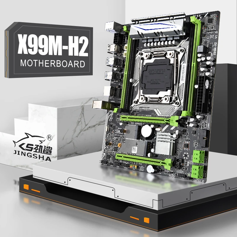 Фото Новый продукт X99M H2 материнская плата Lga 2011 3 гнезда Поддержка E5 V3 V4 процессор и 4 *