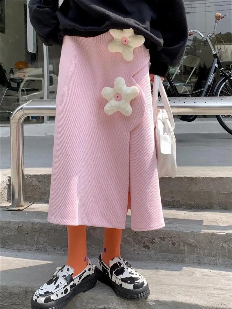Thick Warm Long Skirts Women Autumn Winter Three-Dimensional Flowers Irregular Skirts Harajuku A Line High Waist Skirt
Thick Warm Long Skirts Women Autumn Winter Three-Dimensional Flowers Irregular Skirts Harajuku A Line High Waist Skirt