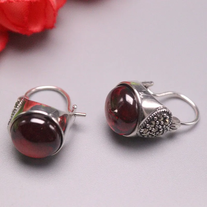 New Arrival S925 Sterling Silver Earrings Women Luck Garnet Round Hoop Earrings 20x12mm
New Arrival S925 Sterling Silver Earrings Women Luck Garnet Round Hoop Earrings 20x12mm