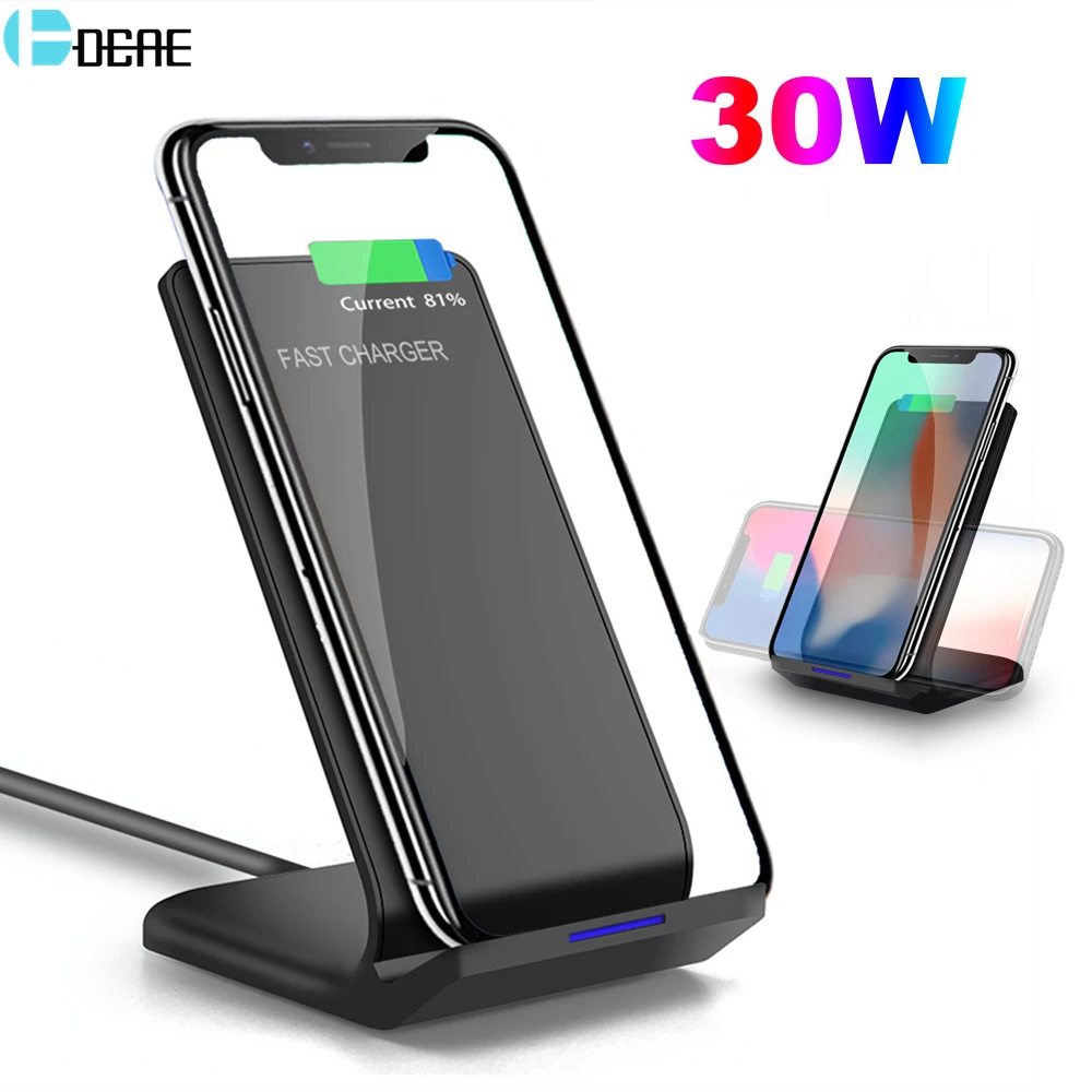 Беспроводное зарядное устройство 30 Вт для Samsung S22 S21 S20 Note 20 10 9, Индукционная подставка для быстрой зарядки для iPhone 14 13 12 11 Pro XS Max XR X 8
Беспроводное зарядное устройство 30 Вт для Samsung S22 S21 S20 Note 20 10 9, Индукционная подставка для быстрой зарядки для iPhone 14 13 12 11 Pro XS Max XR X 8
