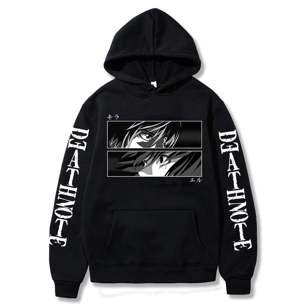 Death Note Kira L Eyes Printed Hoodies Harajuku Hip Hop Streetwear Men Women Anime Hooded Sweatshirt Pullover Hoodie Tops
Death Note Kira L Eyes Printed Hoodies Harajuku Hip Hop Streetwear Men Women Anime Hooded Sweatshirt Pullover Hoodie Tops