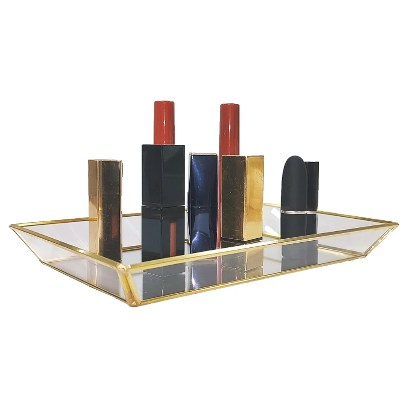 Rectangle Gold Mirror Organizer Jewelry Tray Jewelry Tray Perfume Tray Dresser Tray Glass Metal Makeup Tray for Bathroom
Rectangle Gold Mirror Organizer Jewelry Tray Jewelry Tray Perfume Tray Dresser Tray Glass Metal Makeup Tray for Bathroom
