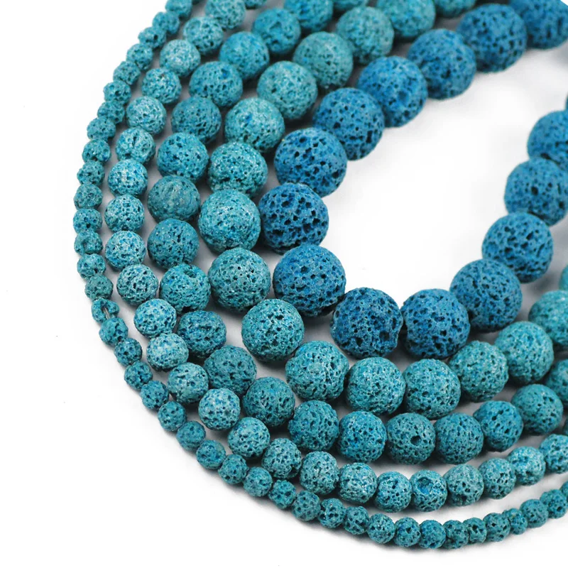 Natural Stone Lake blue Volcanic Lava Beads Round Loose Spacers Beads For Jewelry Making DIY Bracelets Accessories 4/6/8/10/12M
Natural Stone Lake blue Volcanic Lava Beads Round Loose Spacers Beads For Jewelry Making DIY Bracelets Accessories 4/6/8/10/12M