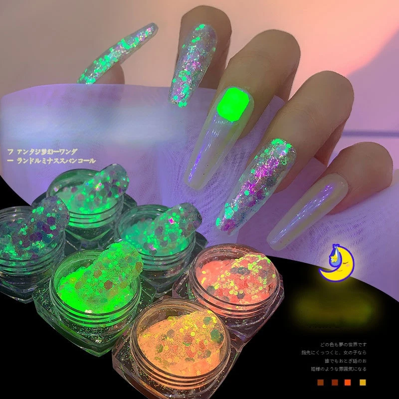 Fluorescence Nail Art Glitter Flakes Colourful Sequins Polish Manicure Nail Decoration Acrylic Nail Powder Nails Accessories
Fluorescence Nail Art Glitter Flakes Colourful Sequins Polish Manicure Nail Decoration Acrylic Nail Powder Nails Accessories