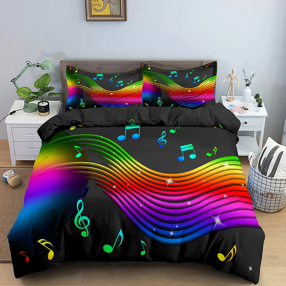 Musical Note Duvet Cover Set Bedding Set Bed Rainbow Home Textile Bedclothes Soft Bed Set Queen/King Size For Kids
Musical Note Duvet Cover Set Bedding Set Bed Rainbow Home Textile Bedclothes Soft Bed Set Queen/King Size For Kids