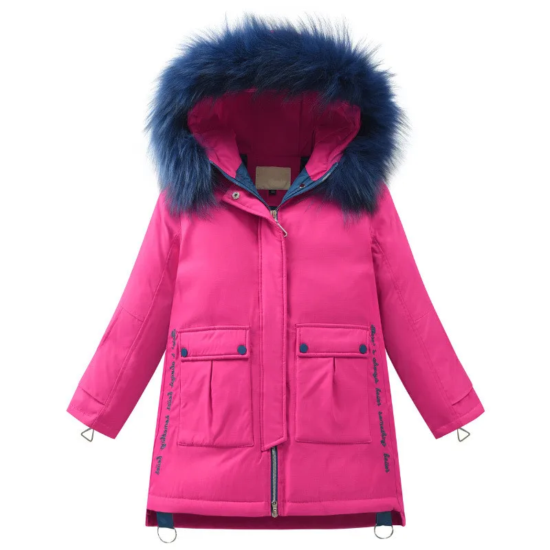 Фото Детская пуховая куртка для девочек зимняя теплая парка с утиным - купить