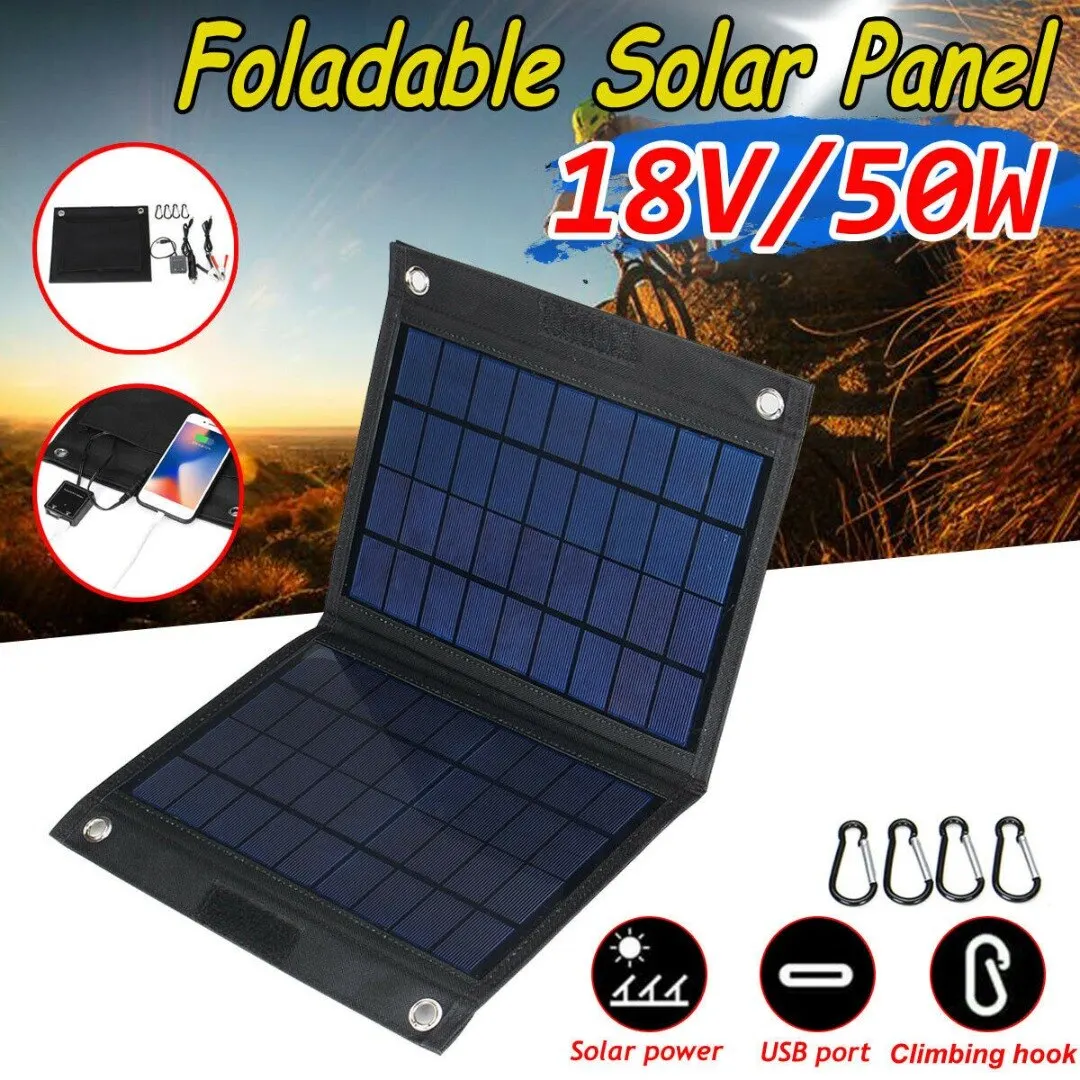 Folding Solar Cells Charger Foldable Solar Panel 18V/50W Foldable Solar Panel Outdoor Camping Power Supply Charger Accessories
Folding Solar Cells Charger Foldable Solar Panel 18V/50W Foldable Solar Panel Outdoor Camping Power Supply Charger Accessories